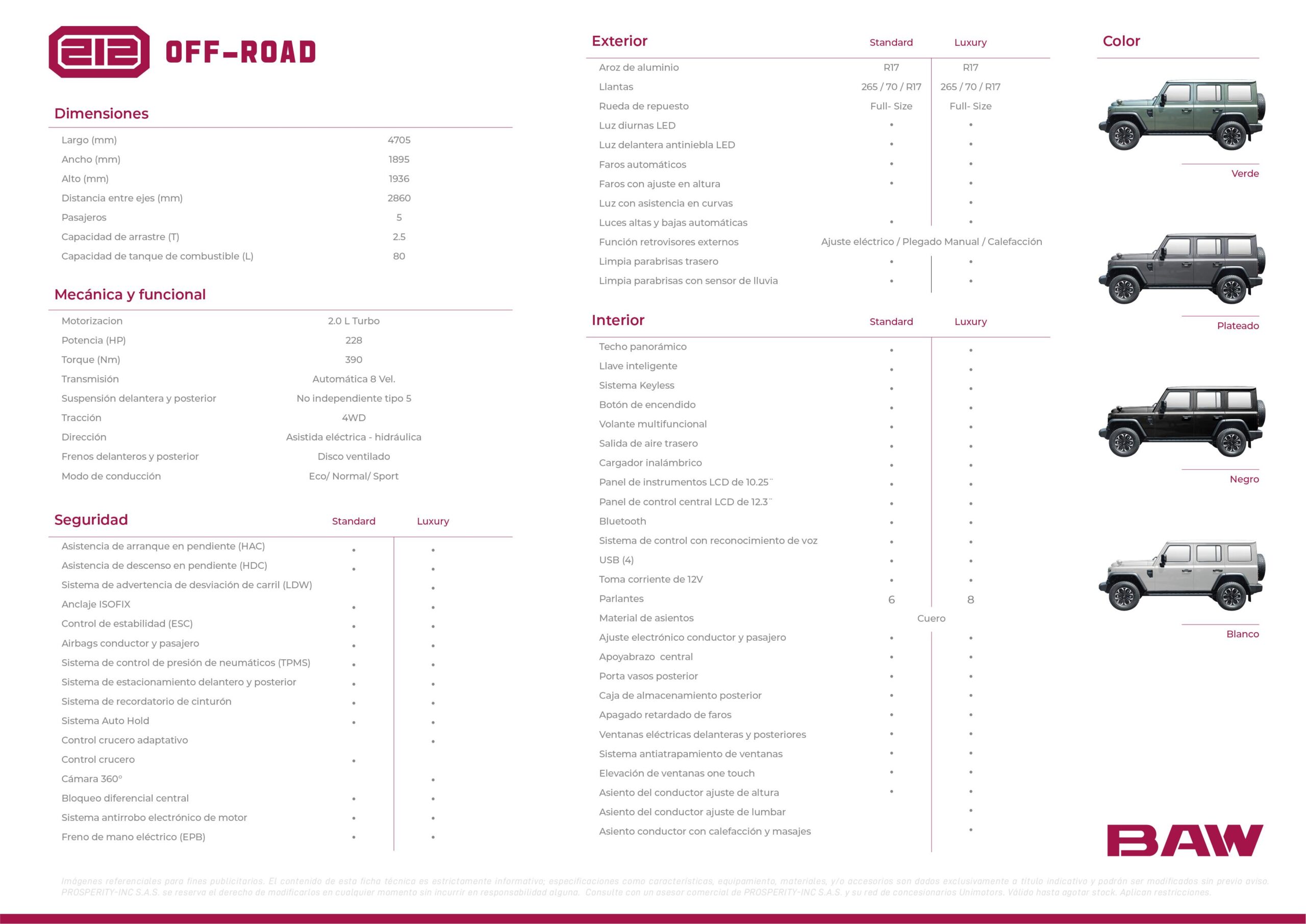 Ficha Técnica Baw 212, referente de durabilidad y robustez.